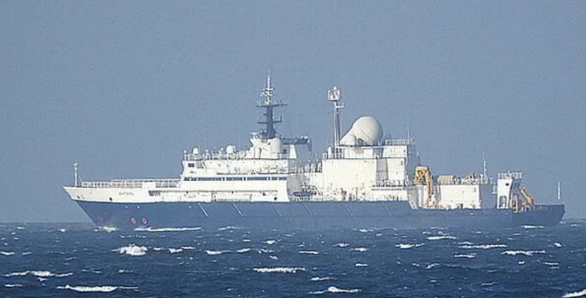 „Yantar“ – Russisches Aufklärungsschiff auf Hoher See. Foto: Portugiesische Marine