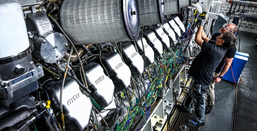 Prüfstand mit neuer Motorenplattform. Foto: Rolls Royce Power Systems