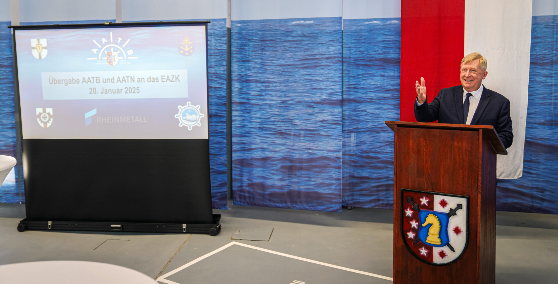 Rheinmetall Schiffssimulator Übergabe Warnemünde 2025, Foto: Bw/Nico Theska