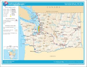 Map of Washington State. Bild: U.S. National Atlas, Gemeinfrei
