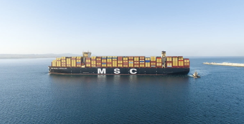 MV Michel Cappellini in See. Foto: MSC