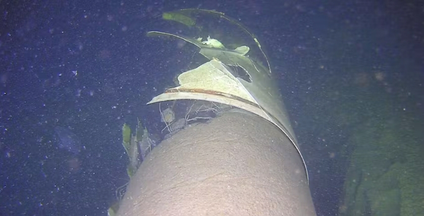 Zerstörte Pipeline Balticconnector, Foto: Finnische Küstenwache