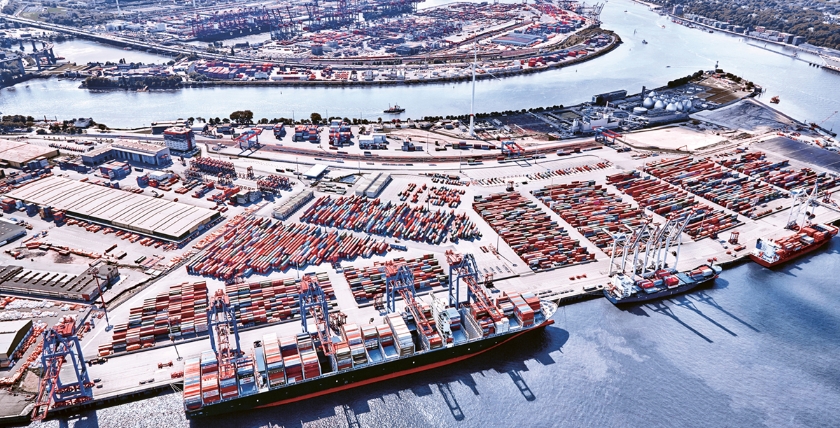 Container Umschlag im Hamburger Hafen. Foto: HHLA/Thies Rätzke