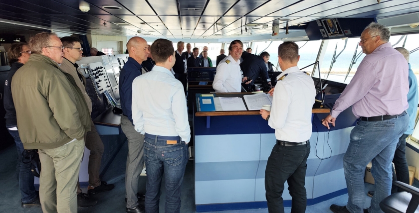 Teilnehmende auf der Scandlines-Fähre MS „Schleswig-Holstein“. Foto: MCN-eV