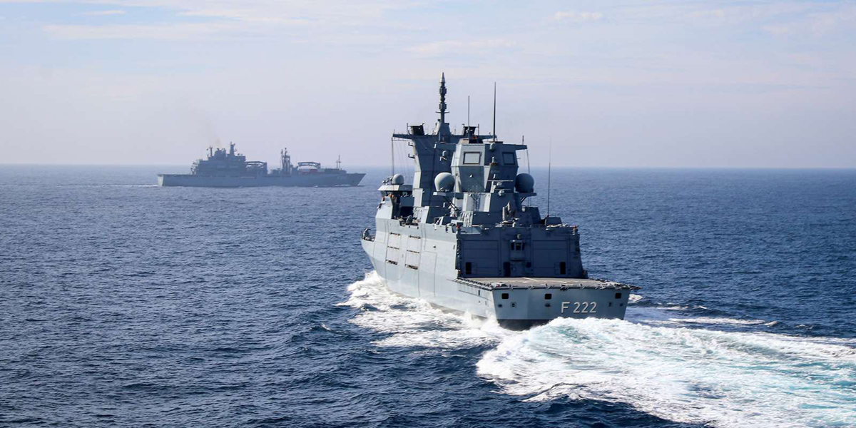 Die Fregatte Baden-Württemberg und der Einsatzgruppenversorger Frankfurt Am Main waren 2024 im pazifisch-asiatischen Raum eingesetzt, Foto: Bundeswehr