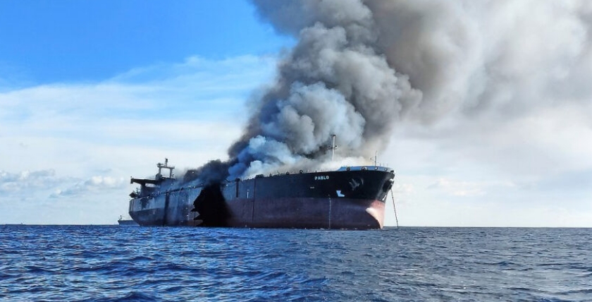 MT Pablo vor der malayischen Küste. Foto: Malaysian Maritime Enforcement Agency