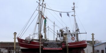 Deutscher Krabbenfischer auf dem Trockenen. Foto: SDN