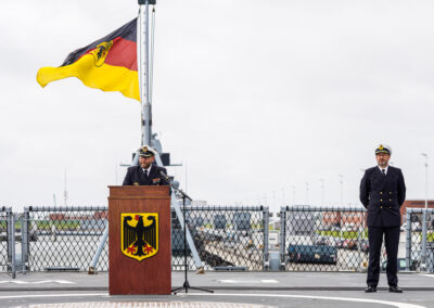 Kommandowechsels auf der Fregatte „Rheinland-Pfalz“, Foto: Bundeswehr/Leon Rodewald