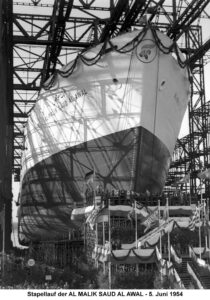 Stapellauf Al Malik Saud Al Awal vom 5. Juni 1954. Foto: IMMH