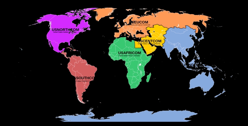 Unified Combatant Commands 2019-2025, Grafik: Wikipedia